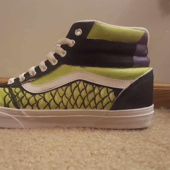 Vans Shoes Custom Painted Dragon Scale Vans Ward Hi Poshmark